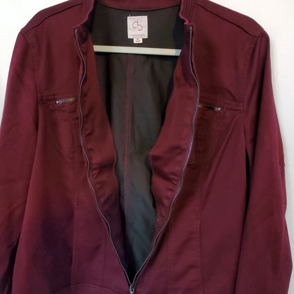 db Burgandy zip up jacket with silver hardware. - Picture 6 of 6